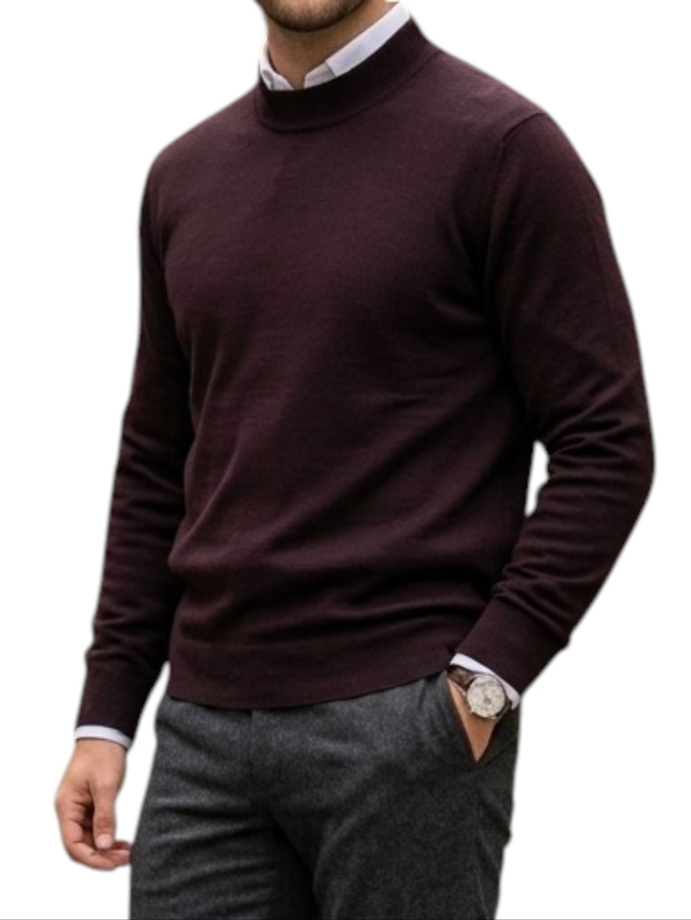 Brooks Brothers 100% Italian Merino Wool Mock Neck Sweater XL Burgundy Vintage